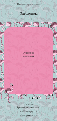 Вертикальные листовки Евро - Розовый фламинго