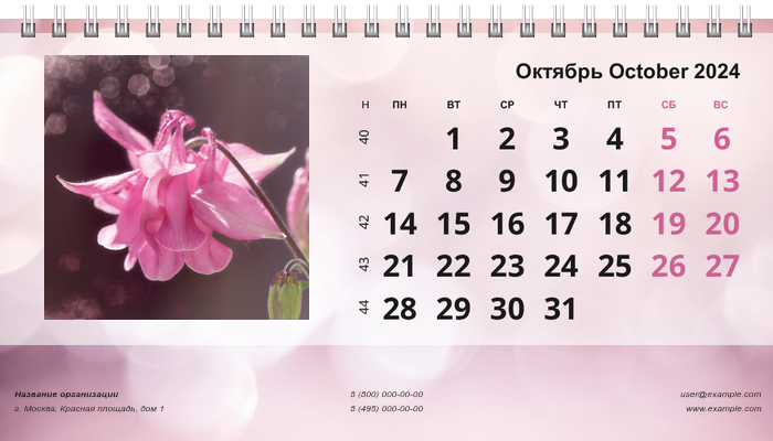 Настольные перекидные календари - Пузырьки Октябрь
